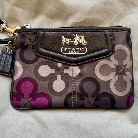 Coach Handbags - Vintage Y2K COACH Signature C Pattern Wristlet in black and Purple